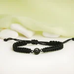 turquoise braided rope photo bracelet for her
