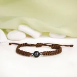 turquoise braided rope photo bracelet for her