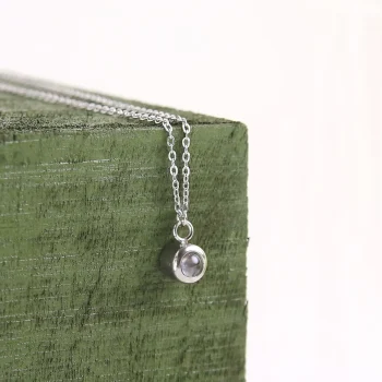 Silver circle photo necklace – custom keepsake for her, perfect for Valentine’s Day or special gifts