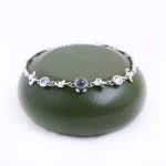 custom silver four leaf clover photo bracelet