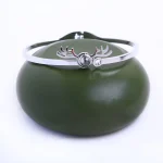deer antler photo bracelet silver
