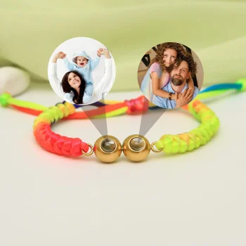 Multi-color double pendant braided bracelet, ideal for personal keepsakes