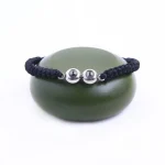 double pendant braided photo bracelet black rope