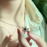snowflake photo pendant silver