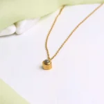 custom silver circle projection necklace