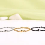silver cuban photo projection bracelet men