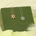 snowflake photo pendant silver