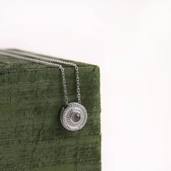 Classic silver halo photo necklace, a timeless accessory for elegance and everyday style