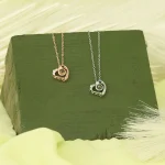 heart mini zircon silver necklace keepsake