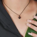 custom silver circle projection necklace
