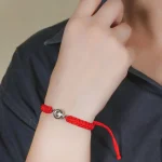 turquoise braided rope photo bracelet for her