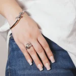 deer antler photo bracelet silver