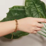 silver cuban photo projection bracelet men