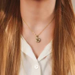 silver photo flower necklace delicate heart charms