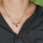 antler necklace photo pendant silver charm