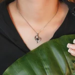 personalized silver icy heart pendant