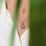 silver u-shaped photo necklace keepsake charm