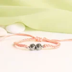 custom white circle duo inside pictures bracelet