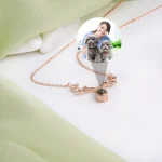 antler necklace photo pendant silver charm