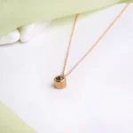 custom silver circle projection necklace