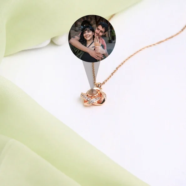 Rose gold four-leaf pendant, a stylish piece for holding special memories