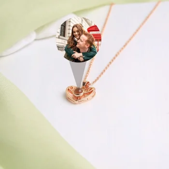 Rose gold heart deer locket, a stylish pendant with a personal photo touch