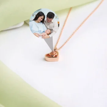 Rose gold heart locket pendant for a romantic, modern touch