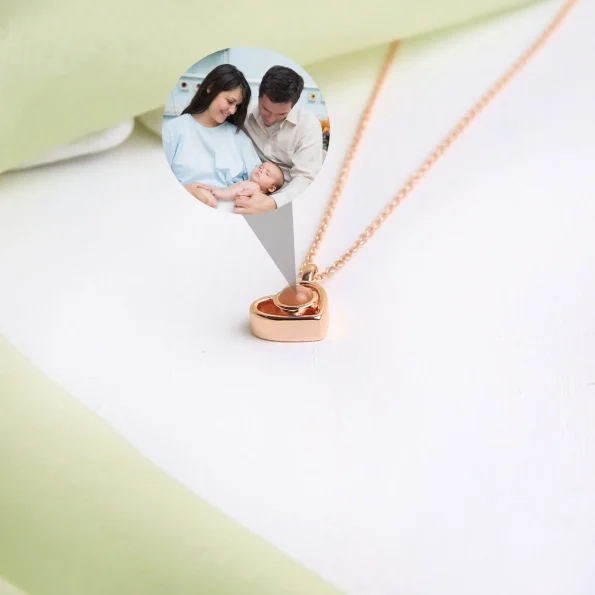 Rose gold heart locket pendant for a romantic, modern touch