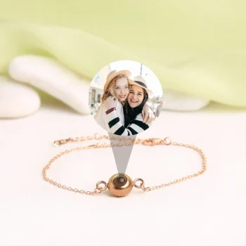 Rose gold slim chain wristband, ideal for holding cherished memories
