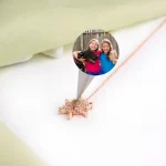 snowflake photo pendant silver