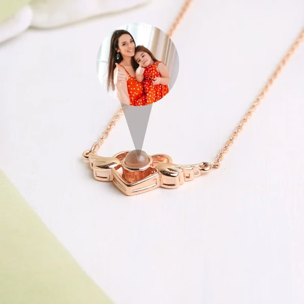 Rose gold wings heart pendant, a beautiful memory-holding jewelry piece
