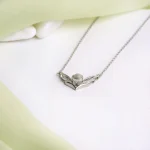 angel wings photo necklace silver charm
