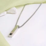 silver bar necklace photo locket