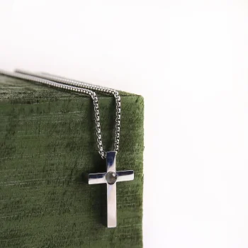 Silver Bible verse cross necklace – personalized faith keepsake