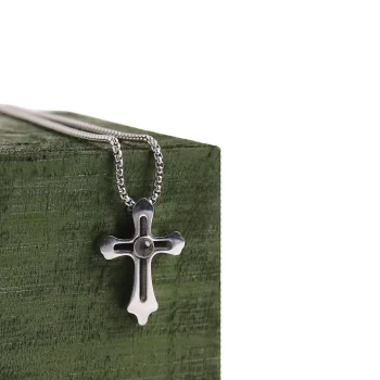 Silver creed projection necklace for men – personalized keepsake with a touch of faith