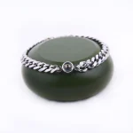 silver cuban photo projection bracelet men