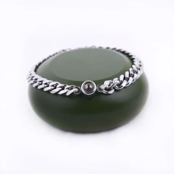 Silver Cuban photo bracelet – custom memory charm, perfect for anniversaries or special keepsakes