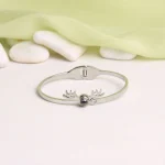 deer antler photo bracelet silver