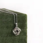 silver four leaf charm necklace photo keepsake
