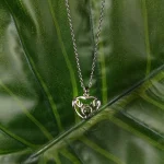 heart deer necklace silver photo charm