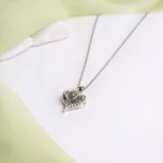 personalized silver icy heart pendant