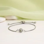 custom silver petite halo photo bracelet
