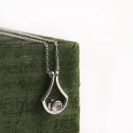 silver u-shaped photo necklace keepsake charm