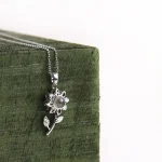 stereoscopic sunflower pendant silver