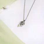 stereoscopic sunflower pendant silver