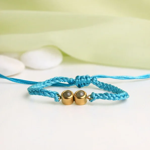 Turquoise double pendant circle bracelet