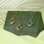 silver u-shaped photo necklace keepsake charm