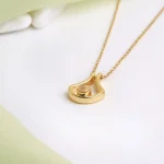 silver u-shaped photo necklace keepsake charm