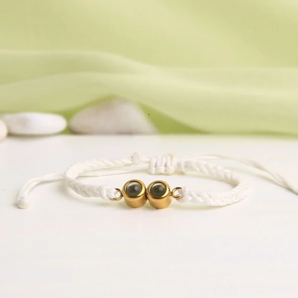 White double pendant rope bracelet