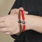turquoise braided rope photo bracelet for her